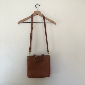 Madewell transport zip-top crossbody bag // Brown Leather
